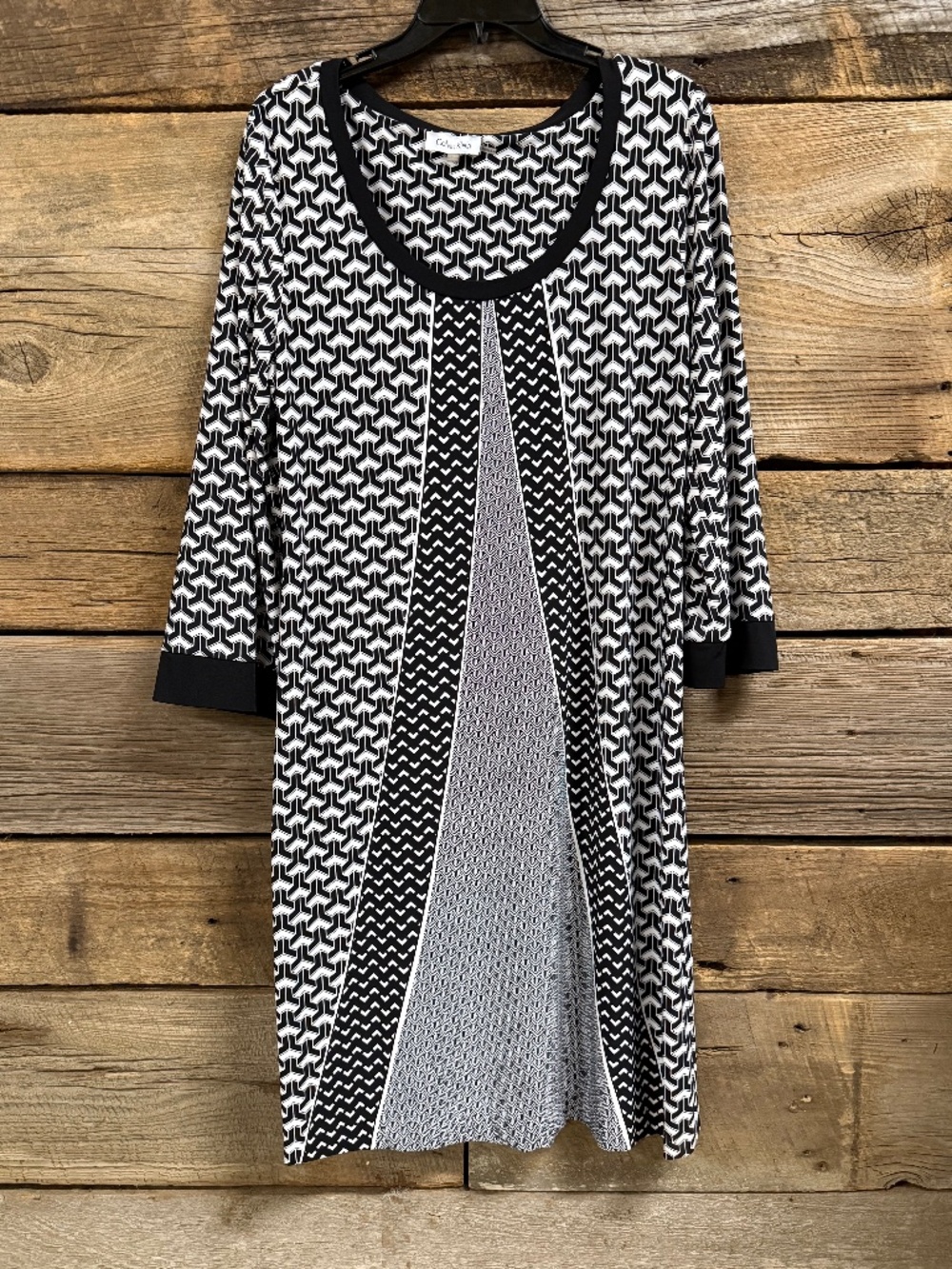 Calvin Klein Geometric print dress, Black and White design, Large